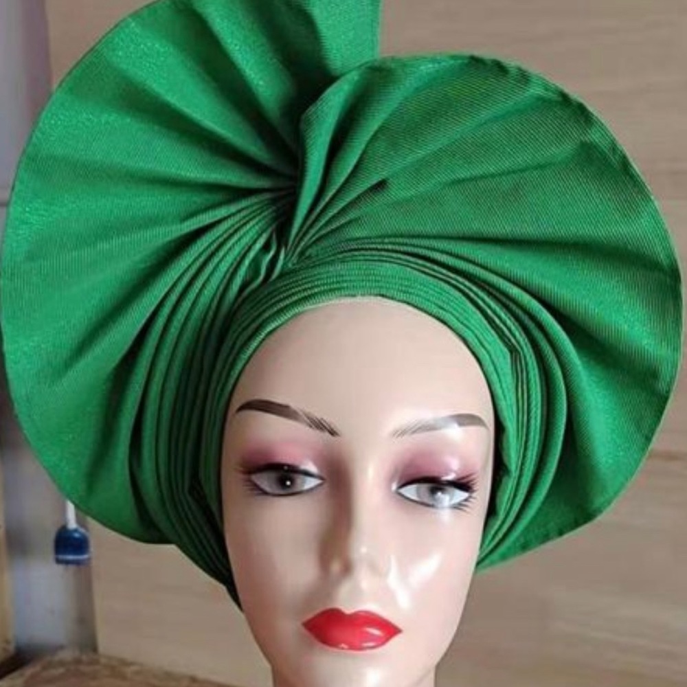 Ready to wear Aso Oke auto gele headdress